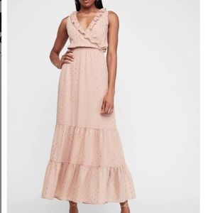 NWT Pink and Gold Express Maxi Dress, Sz. S